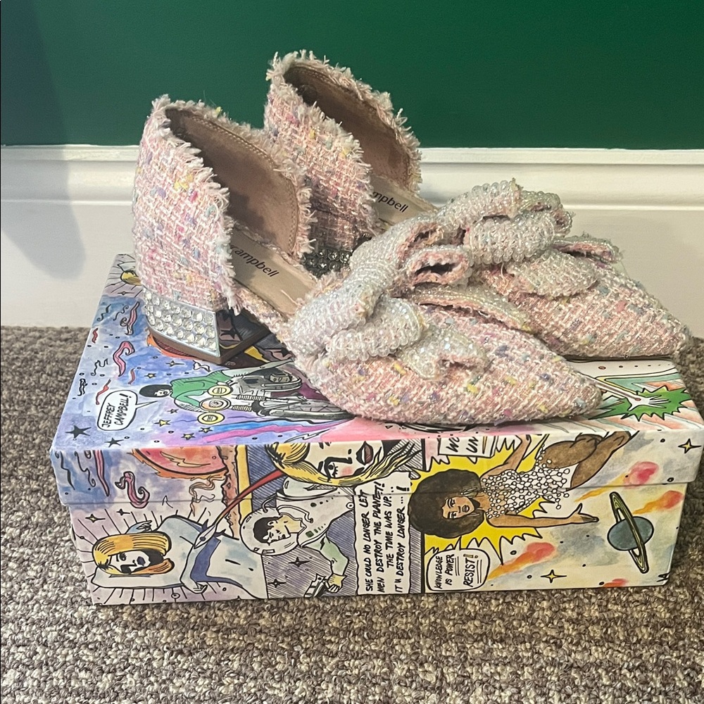 Jeffrey Campbell Valencia Pink Tweed Shoes